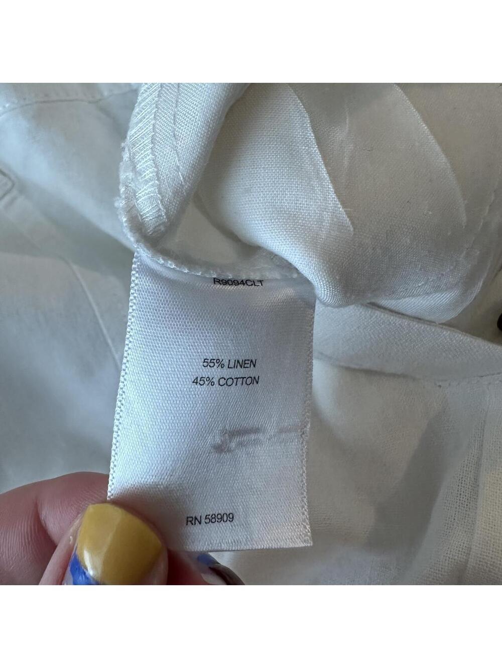 A Loves A White Utility Linen Blend Button Romper Linen cottagecore summer Sz S - Picture 4 of 7